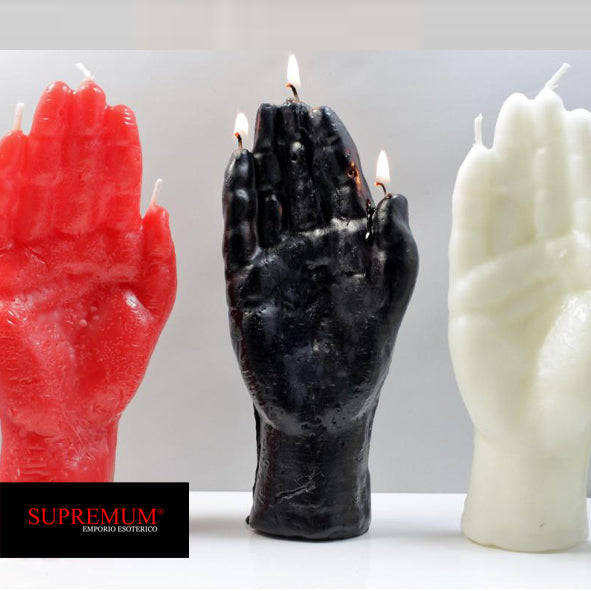 CANDELA ESOTERICA MANO PODERESA BIANCA (MANO POTENTE)